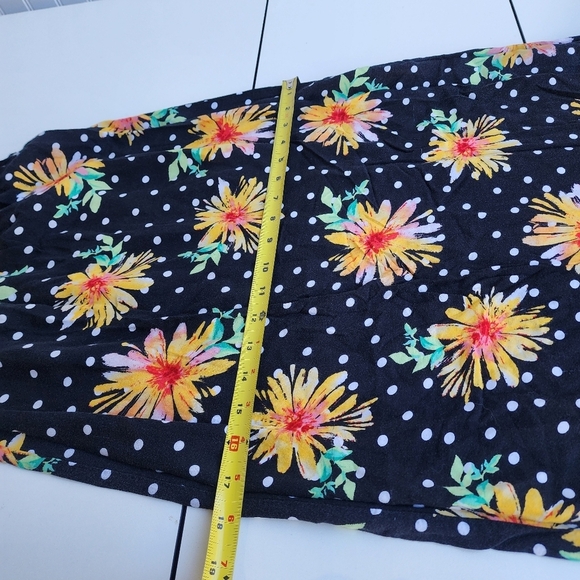 Bongo Maxi Dress Womens Black Yellow Sunflower Strapless Chic Floral Ruffle Sz S - Picture 12 of 13